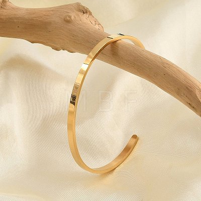 Ion Plating(IP) 304 Stainless Steel Cuff Bangles BJEW-K173-02G-1