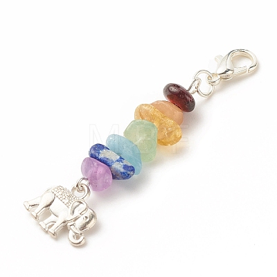 Chakra Theme Natural Gemstone Pendant Decorations X1-HJEW-JM00645-04-1