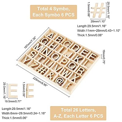 Unfinished Wood Alphabet & Mark Puzzles WOOD-WH0314-112-1