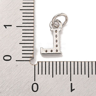 Initial Letter Brass with Cubic Zirconia Charms KK-Q814-26L-P-1