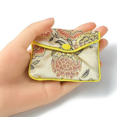 Rectangle Floral Embroidery Cloth Zipper Pouches ABAG-YW0001-03A-1