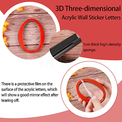 CREATCABIN Acrylic Mirror Wall Stickers Decal DIY-CN0001-13B-O-1