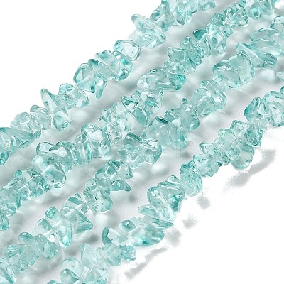 Spray Painted Transparent Glass Beads Strands GLAA-P060-01B-04-1