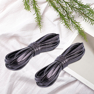 2 Bundles Flat PU Leather Braided Cord OCOR-CL0001-18B-1