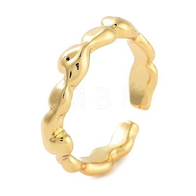 Rack Plating Brass Open Cuff Rings for Women RJEW-Z059-20G-1