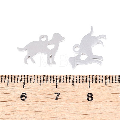 Non-Tarnish 304 Stainless Steel Puppy Silhouette Charms STAS-Q201-T086-1