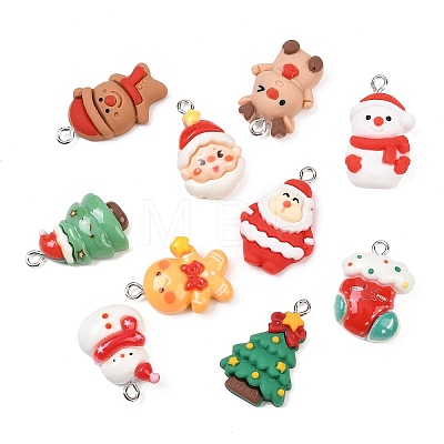 Christmas Opaque Resin Pendants RESI-I350-01-1