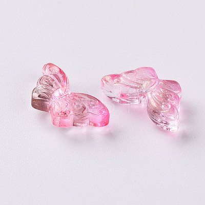 Transparent Spray Painted Glass Beads GLAA-S190-018A-01-1