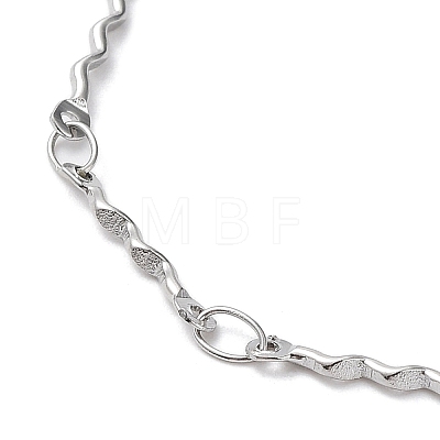 304 Stainless Steel Wave Bar Link Chain Bracelet BJEW-K226-08P-1