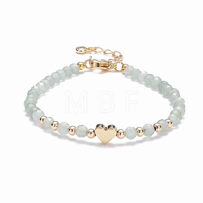 Round Faceted Natural Mixed Stone Beaded Bracelet BJEW-JB07080-1