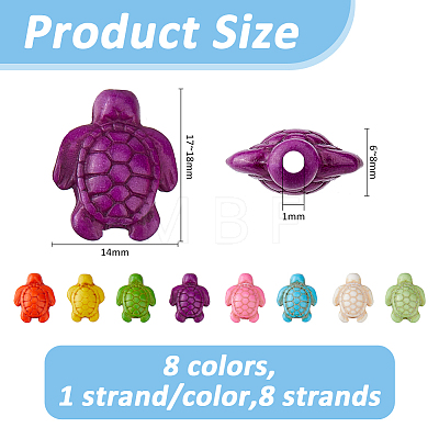 8 Strands 8 Styles Dyed Synthetic Turquoise Beads G-FH0002-61-1
