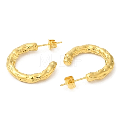 Ion Plating(IP) 304 Stainless Steel Ring Stud Earrings EJEW-B026-14G-1