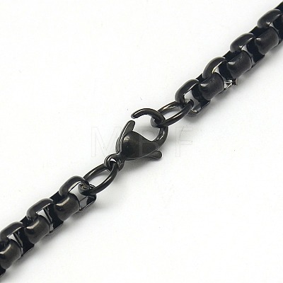 Trendy Men's 201 Stainless Steel Box Chain Necklaces NJEW-L043C-46B-1