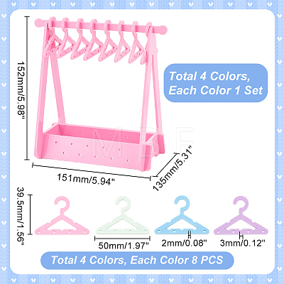   4 Sets 4 Colors Opaque Acrylic Earring Display Stands EDIS-PH0001-44-1
