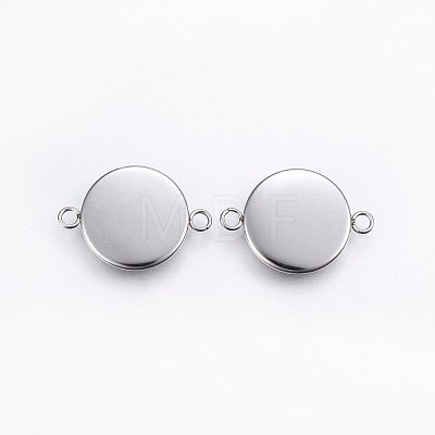Tarnish Resistant 304 Stainless Steel Cabochon Connector Settings X-STAS-I095-28P-B-1