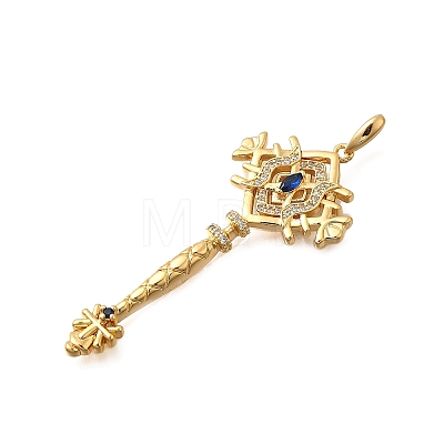 Brass Micro Pave Cubic Zirconia Big Pendants KK-B147-04G-05-1