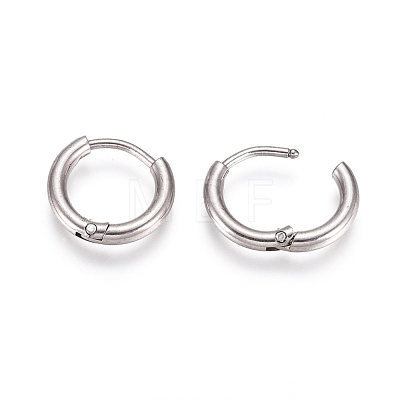 304 Stainless Steel Huggie Hoop Earrings EJEW-G272-02-8mm-P-1