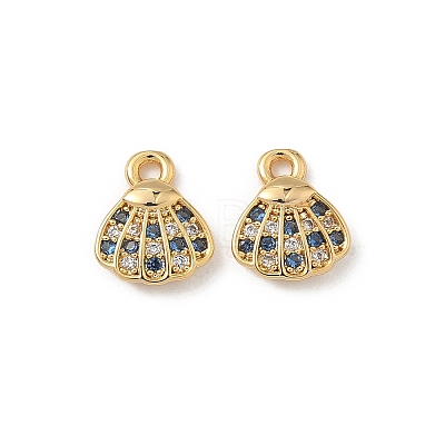 Brass Micro Pave Cubic Zirconia Charms X1-KK-C099-01H-G-1
