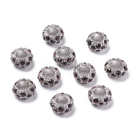 Alloy Rhinestone European Beads X-CPDL-H998-2-1