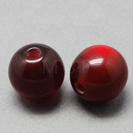 Round Imitation Cat Eye Resin Beads RESI-R157-6mm-08-1