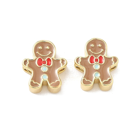 Christmas Brass Enamel Beads KK-I474-G03-1
