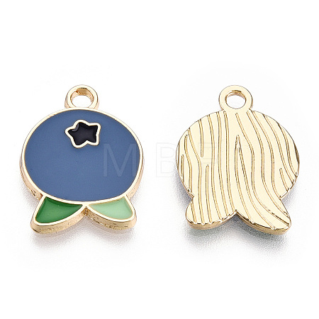 Light Gold Plated Alloy Pendants X-ENAM-T009-24-1