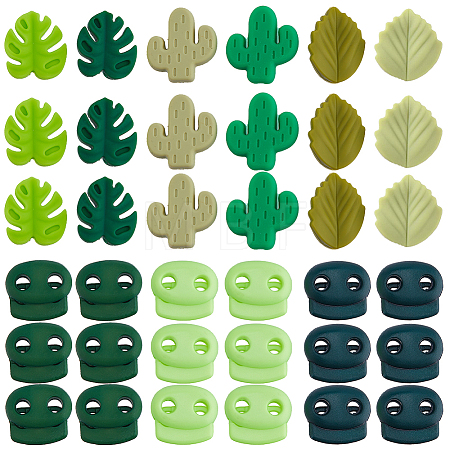 18Pcs 6 Styles Silicone Beads SIL-HS0001-08-1