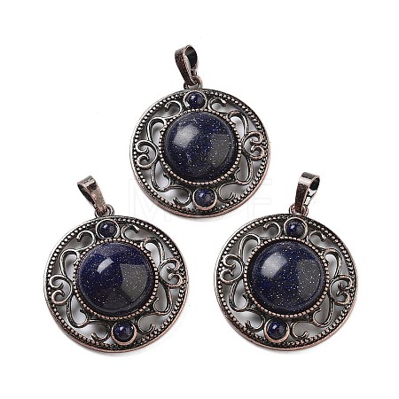 Synthetic Blue Goldstone Pendants G-Q158-03A-R12-1