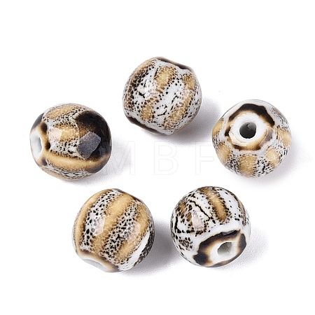 Vintage Porcelain Corrugated Beads PORC-N013-11R-1