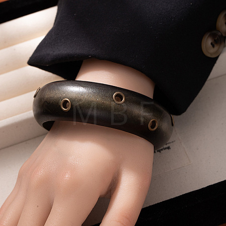 Iron Studded Wooden Statement Bangles WGF1C60-01-1