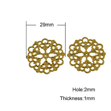 Tibetan Style Filigree Joiners Links LS-TIBE-A11623-AG-LF-1