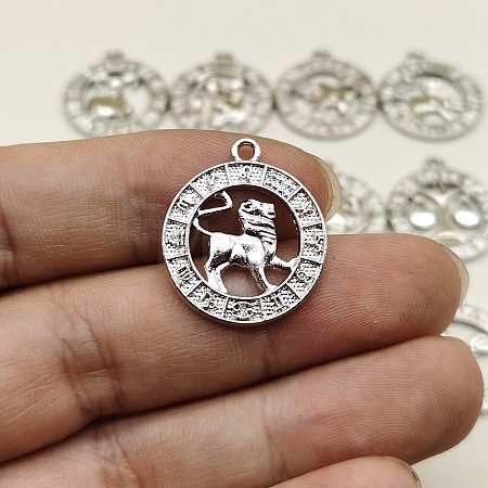 Constellation Themes Alloy Rhinestone Pendants PW-WGDA156-10-1