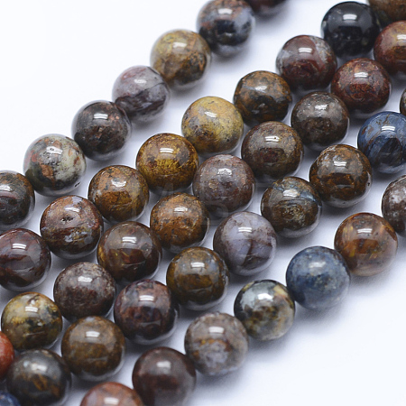 Natural Pietersite Beads Strands G-P336-01-6mm-1