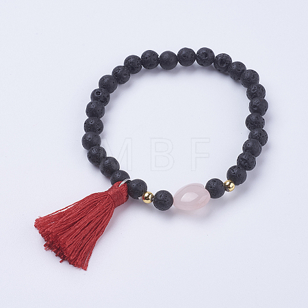 Tassel Charm Bracelets BJEW-P190-05E-1