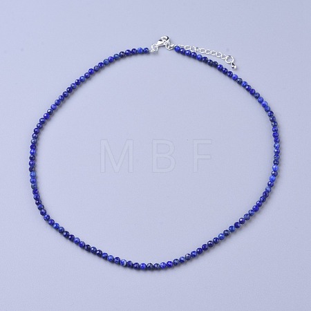 Natural Lapis Lazuli Beaded Necklaces NJEW-K114-A-A06-1