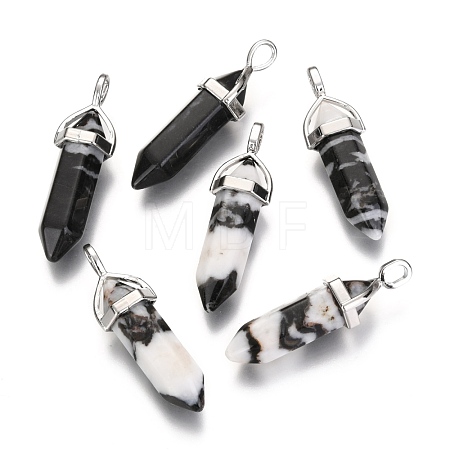 Natural Gemstone Double Terminated Pointed Pendants X-G-F295-04E-1