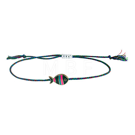 Alloy Enamel Fish Charm Adjustable Bracelets FS-WG707CF-05-1