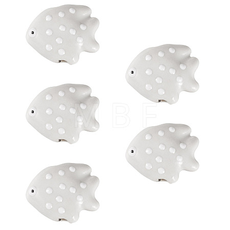 5Pcs Handmade Porcelain Beads PORC-TADJ0001-05J-1