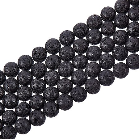 Synthetic Lava Rock Beads Strands G-S277-8mm-01-1