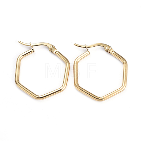 201 Stainless Steel Angular Hoop Earrings EJEW-I245-32G-1