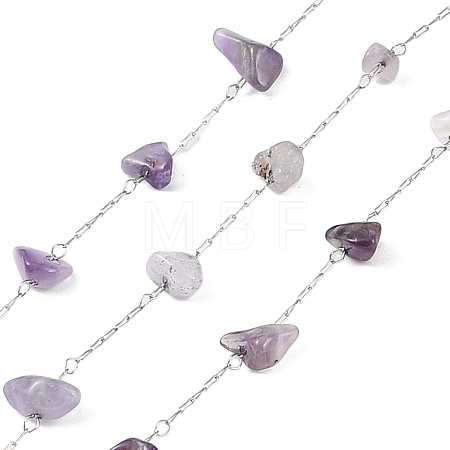 Handmade Natural Amethyst Chip Beads Chain CHS-H028-06A-01-1