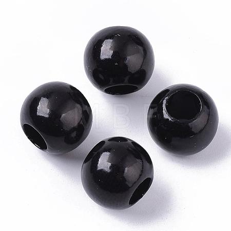 ABS Plastic Imitation Pearl European Beads MACR-R530-12mm-A40-1