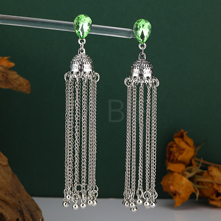 Alloy Rhinestone Chandelier Earrings for Women WG20C0F-02-1