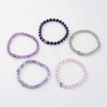 Natural Gemstone Stretch Bracelets BJEW-JB02415-1