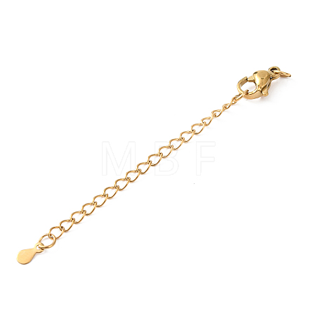 304 Stainless Steel Chain Extender with Teardrop Charms STAS-G383-01G-1