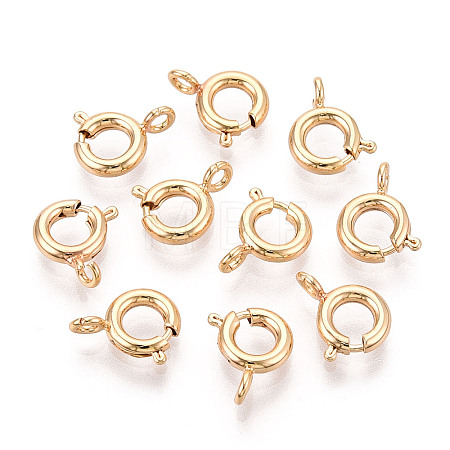 Brass Spring Ring Clasps X-KK-Q669-33G-1