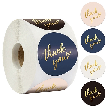 4 Colors Thank You Stickers Roll STIC-PW0006-017-1