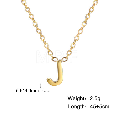 201 Stainless Steel Initial Pendant Necklaces FS-WG78A3B-10-1