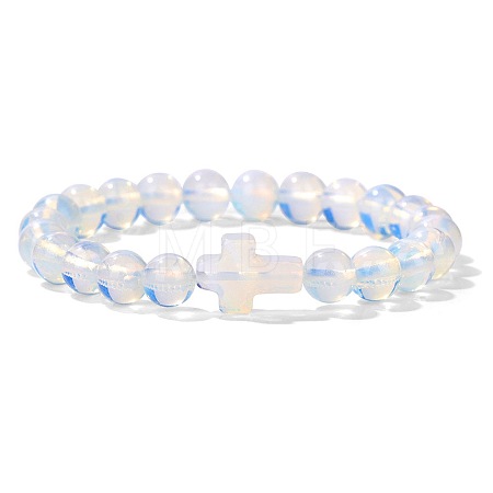 Opalite Round Beads Stretch Bracelets YG0612-15-1
