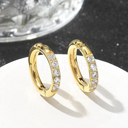 304 Stainless Steel Micro Pave Clear Cubic Zirconia Cuff Earrings EJEW-C096-60G-1